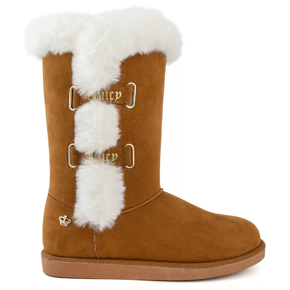 Juicy Couture Koded Faux Fur Winter Boots Cognac Micro 7 - Picture 2 of 8